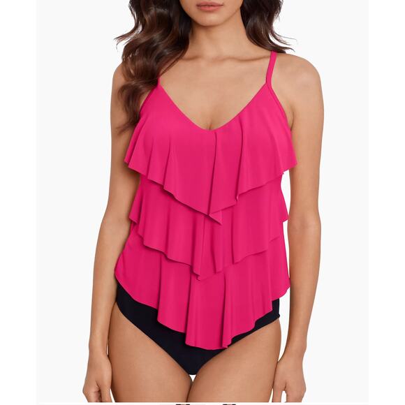 MAGICSUIT By Miraclesuit Other - MAGICSUIT by MIRACLESUIT Rita Coral Rose Tankini Swim Top Women's Size 8